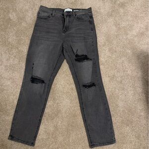 Charcoal Distressed Skinny Jeans